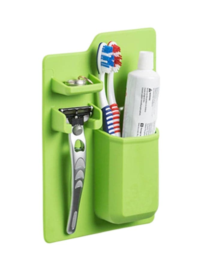 Silicone Wall Toothbrush Holder Green 21.5x14.5centimeter