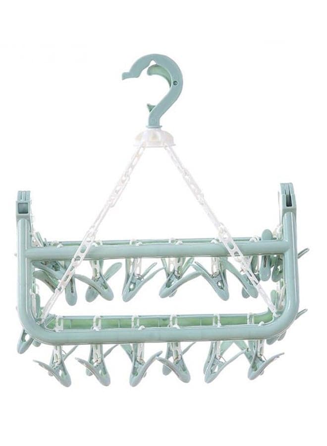 32 Clips Folding Clothes Hanger Green 325x325x175mm