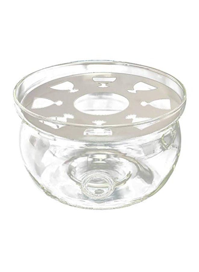 Heat Resistant Borosilicate Round Glass Tea Warmer Transparent 13.5x13.5x8cm