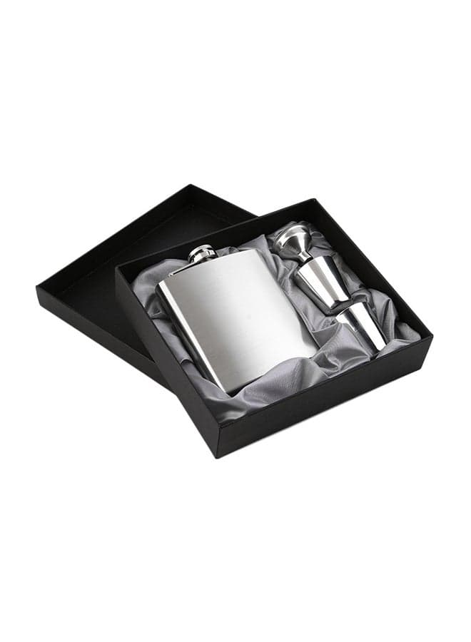 Pocket Hip Flask Bottle Set Silver