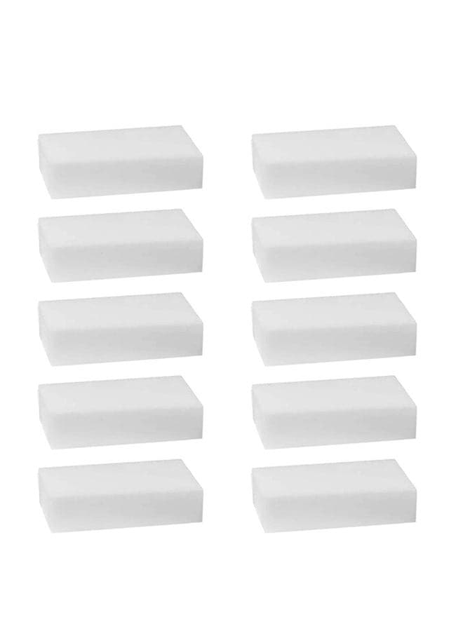 10-Piece Magic Cleaner Sponge White 10 x 62cm
