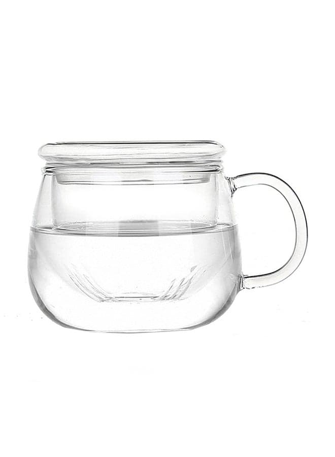 Tea Cup With Infuser Filter And Lid Transparent 11x9.5x9.5cm