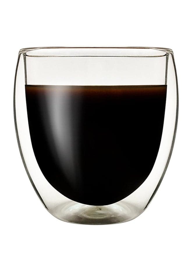 Heat Resistant Double Layers Tea Cup Transparent 8.2x5.5x8.8cm