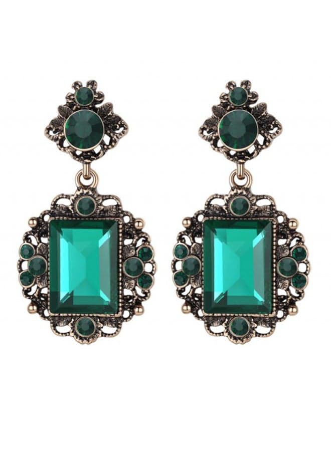 Geometry Crystal Eardrop Dangle Earring