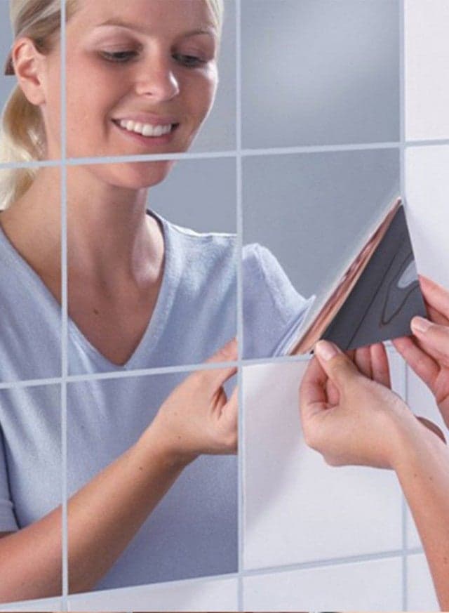 Removable Mirror Wall Sticker White 60 X 45centimeter