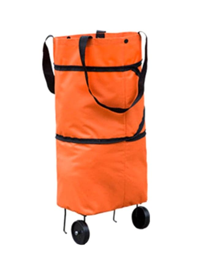 Lightweight Shopping Rolling Trolley Bag Orange