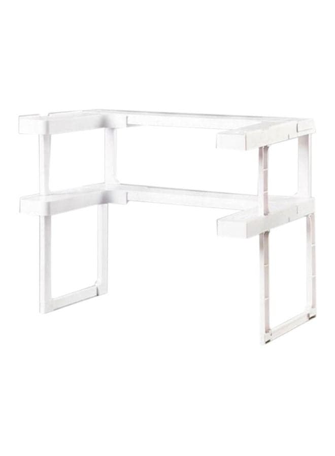 Double Layer Storage Rack White 41.5x26.5x8.5cm