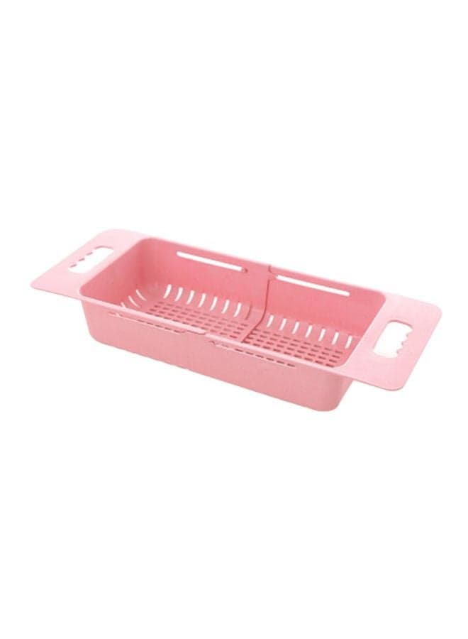 Retractable Draining Rack Pink 18.5x8cm