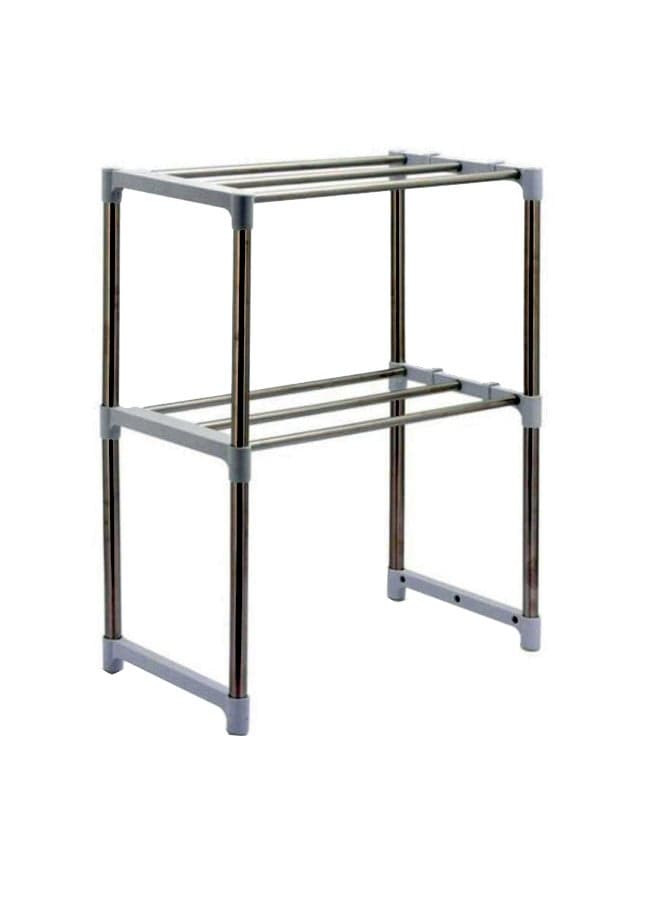 Telescopic Microwave Oven Storage Rack Silver 51x26x5cm