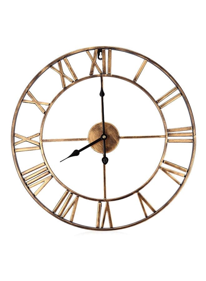 3D Large Iron Retro Decorative Wall Clock Multicolour 47x47cm