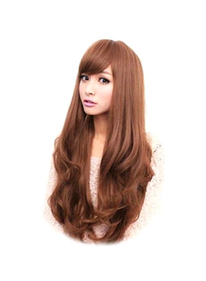 Japan And South Korea Style Lady Fluffy Long Curls Sly Curled Wig H064 Brown