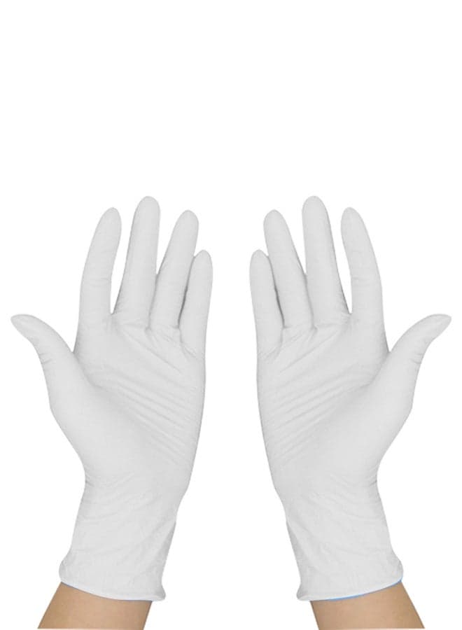 100-Piece Disposable Protective Multifunctional Gloves White 0.5kg