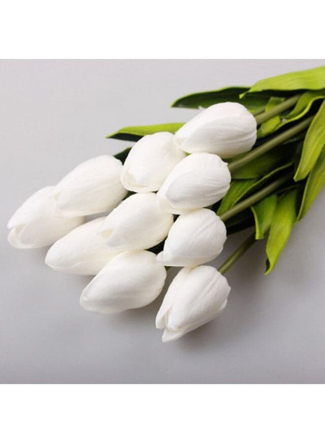 Artificial Tulip Flowers For Home Decoration White 34centimeter