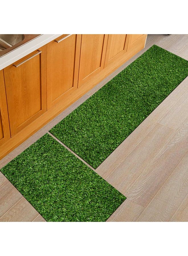 Bath Kitchen Floor Mat Antiskid Soft Hand Machine Green 40X60cm