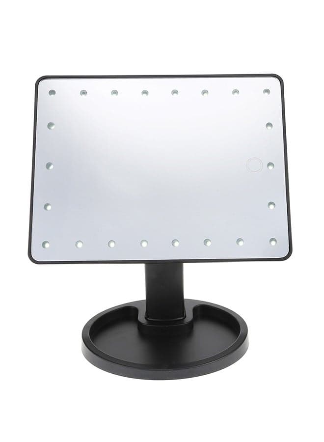 360 Degree Rotating LED Touch Screen Makeup Mirror Black
