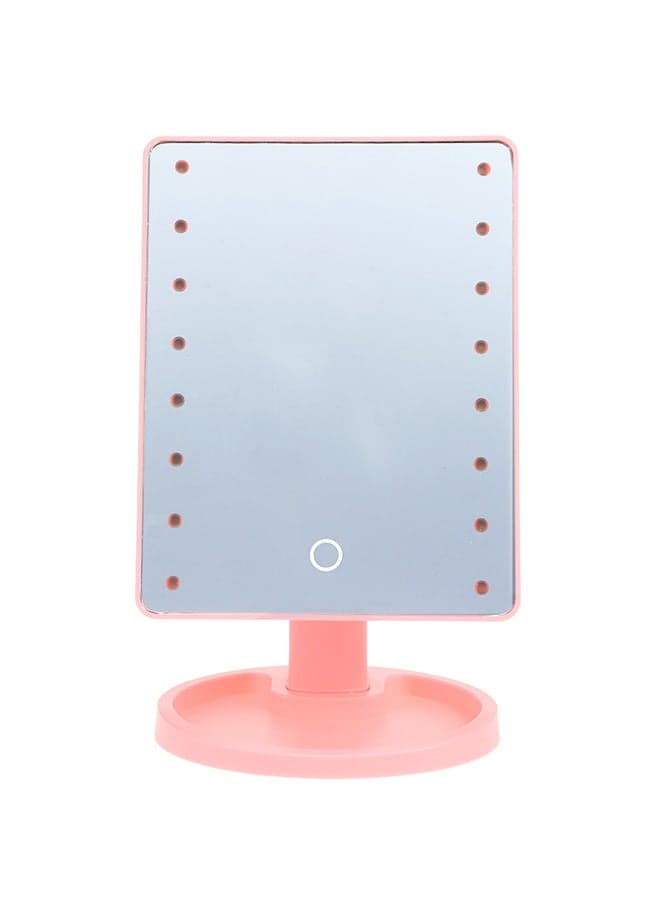 360 Degree Rotating LED Touch Screen Makeup Mirror Pink