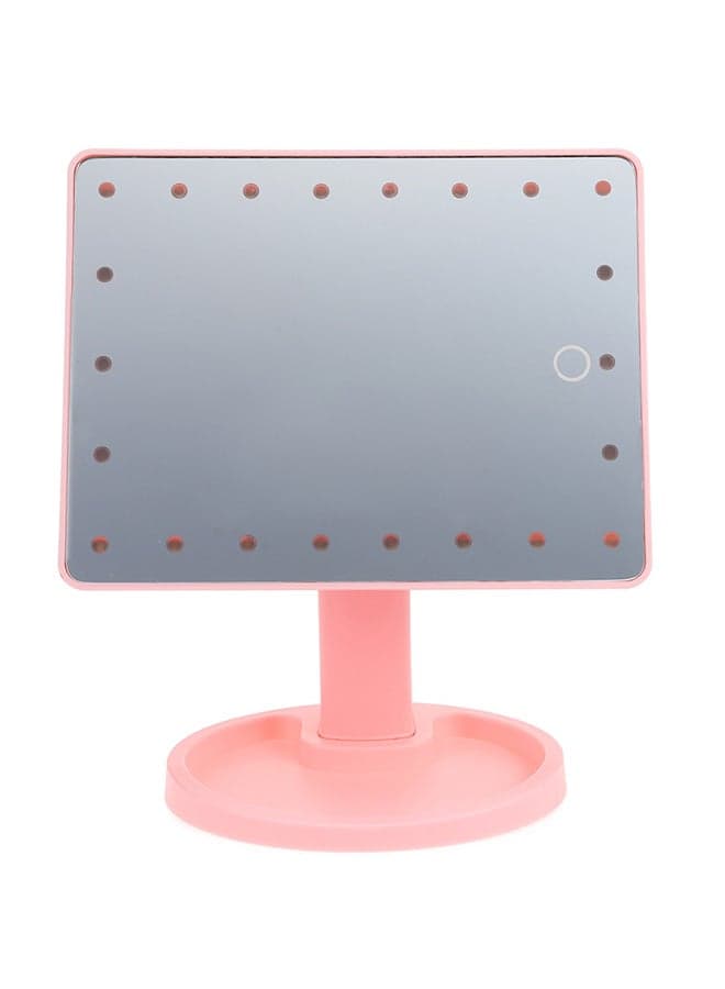 360 Degree Rotating LED Touch Screen Makeup Mirror Pink