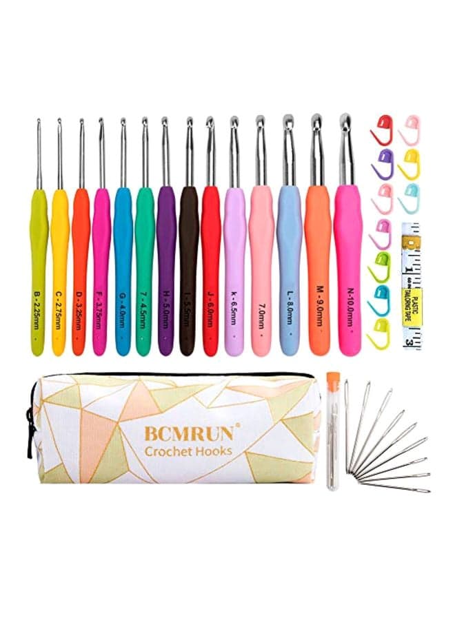 14-Piece Heavy Duty Crochet Hook Set Multicolour