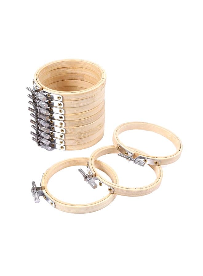 12-Piece Round Embroidery Hoop Set Beige 3inch