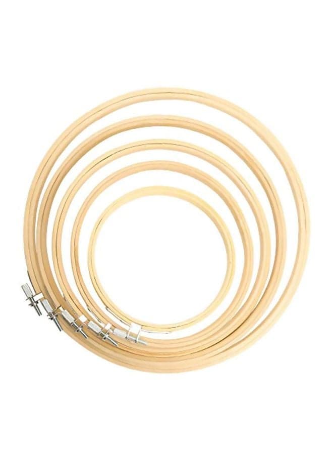 5-Piece Embroidery Hoop Ring Set Beige 10.2inch