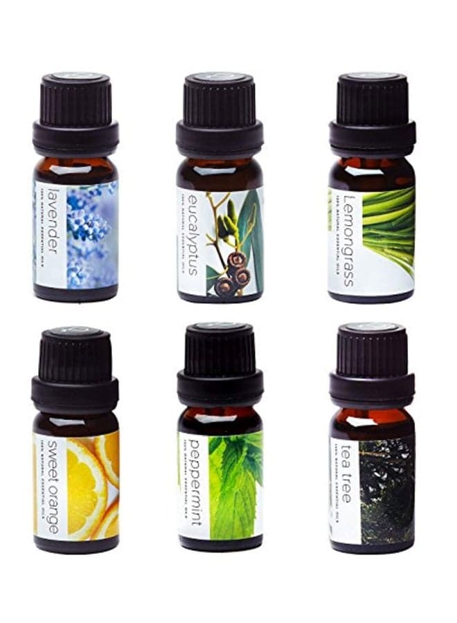 6-Piece Essential Oil Set Clear 10ml