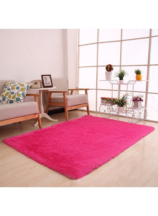 Solid Coral Fleece Pattern Floor Mat Pink 80X120cm