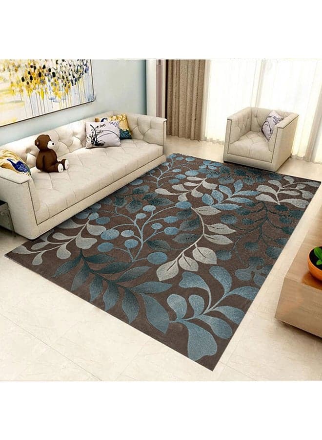 Luxurious Modern Floral Pattern Rectangular Anti-Slip Living Room Carpet Multicolour 140x200cm
