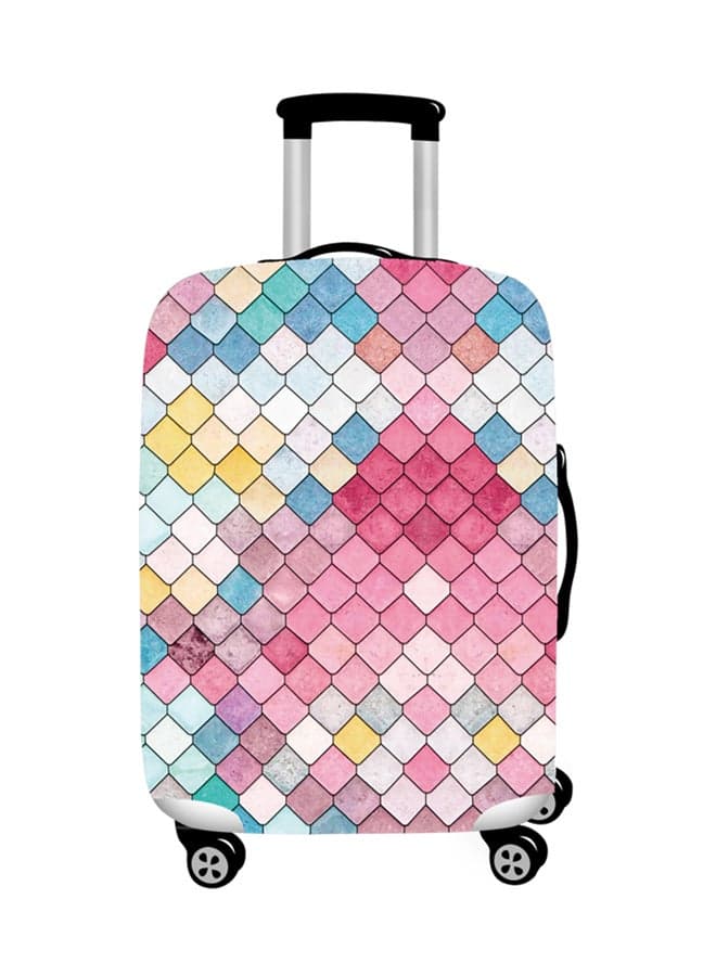 Printed Colored Lattice Luggage Cover Multicolour