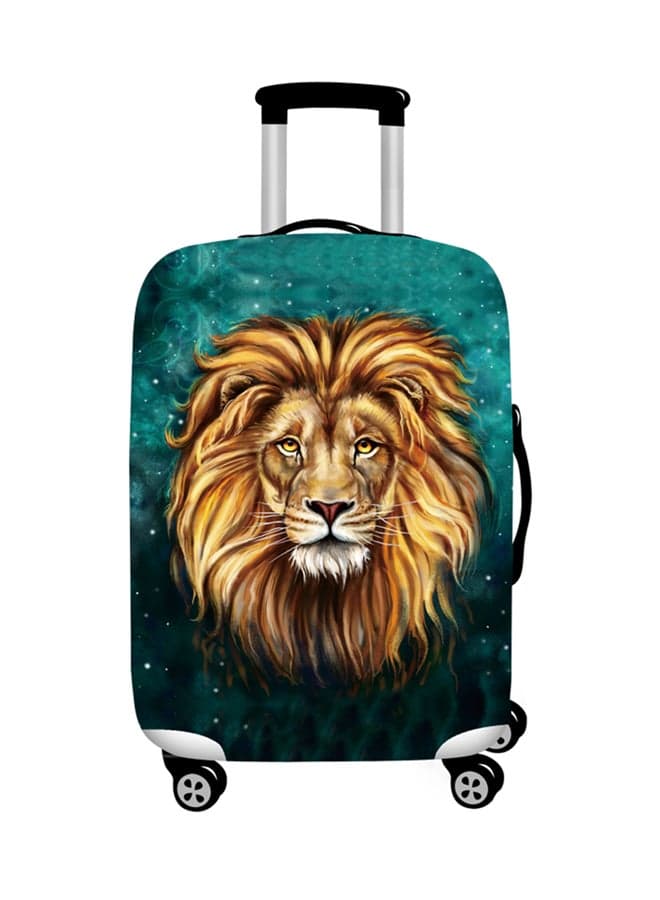 Printed Lion King Luggage Cover Green