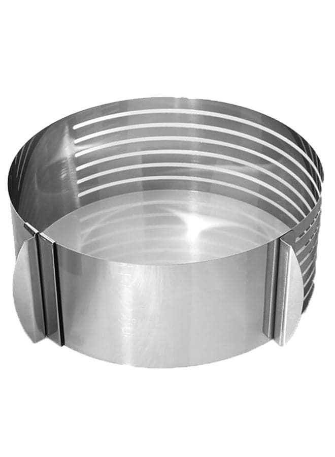 Adjustable Ring Mousse Cake Slicer Silver 16x8x16cm