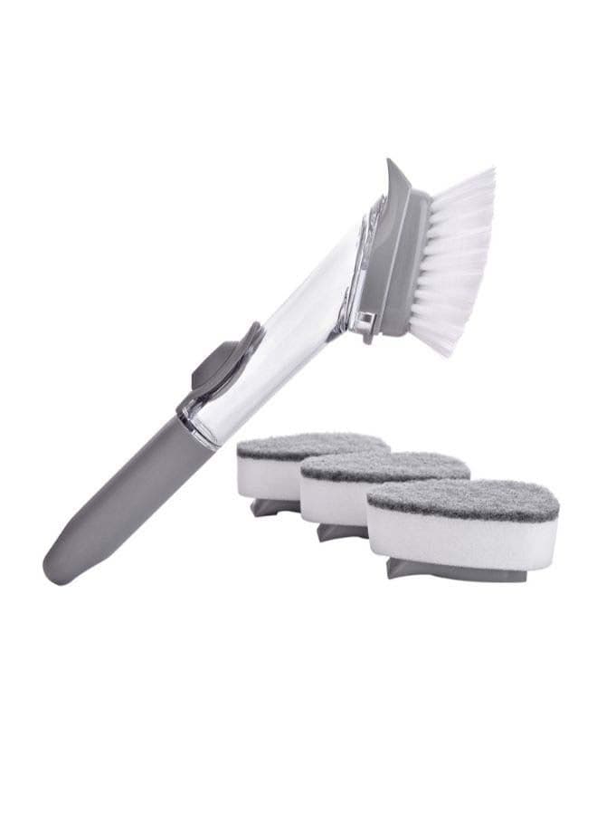 Dish Wash Brush Grey/White/Silver 9.3 x 6cm