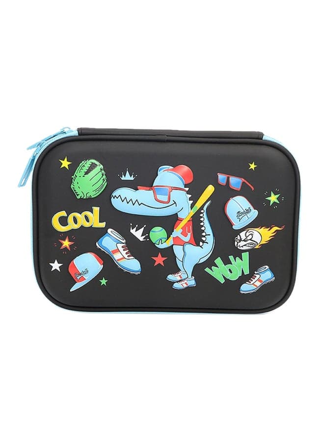 Unicorn Printed Pencil Case Black