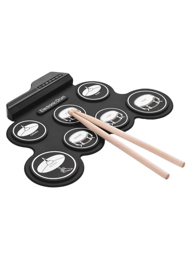Electronic Roll-Up Drum With Drumsticks And Foot Pedal