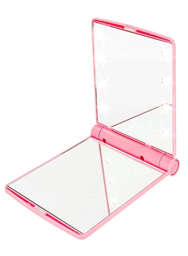 9-LED Lights Lamps Makeup Mirror Pink/Clear