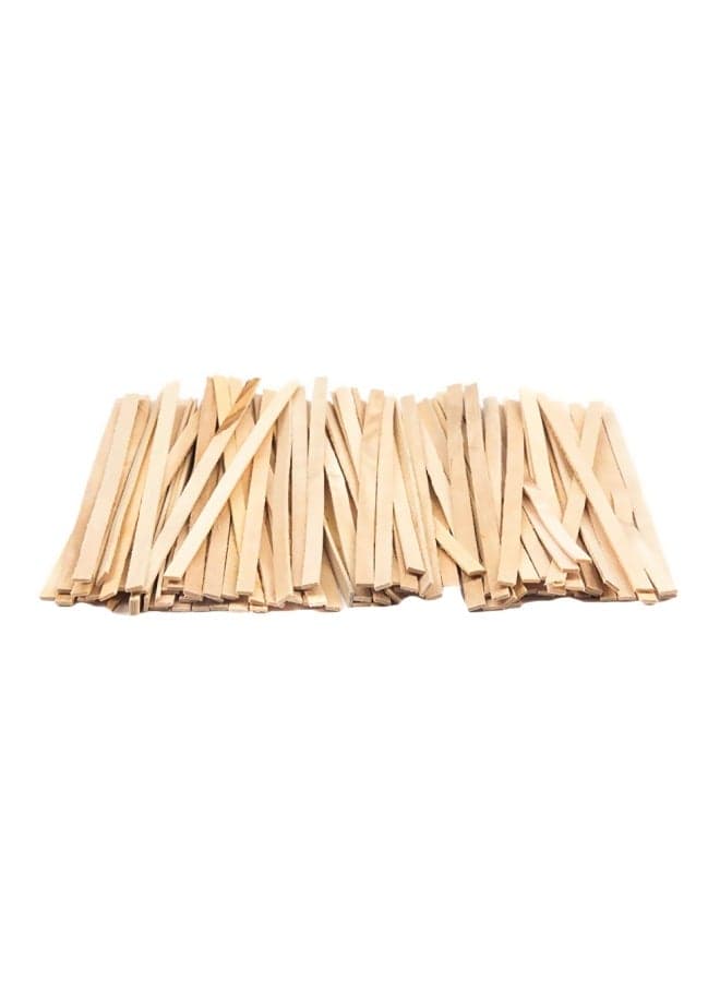 100-Piece Disposable Coffee Stirrers Set Beige 5.25x0.25inch