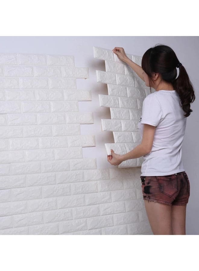 3D Stereoscopic Foam Self Adhesive Wallpaper White 70x77cm