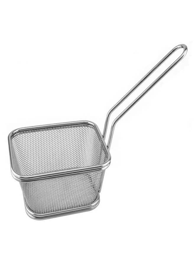 French Fries Snack Holder Basket Silver 13x11x8cm