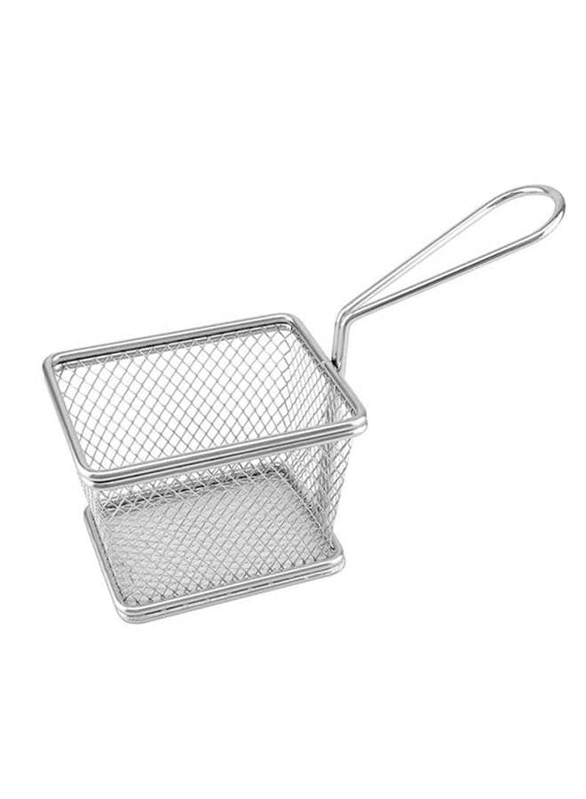 French Fries Snack Holder Basket Silver 10x8x7.5cm