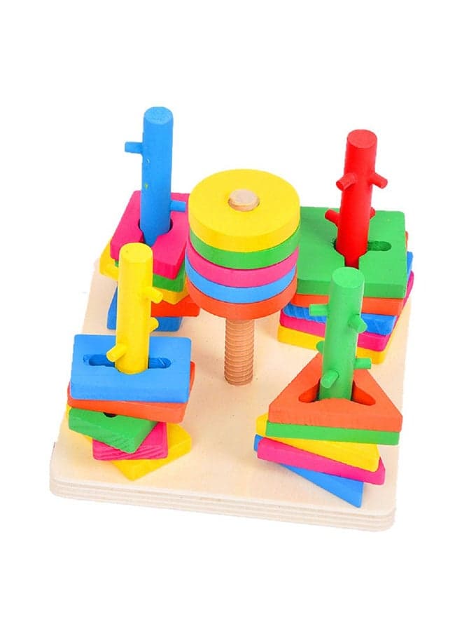 5 Pillar Children Matching Color Shape Pre-school Educational Toy Set