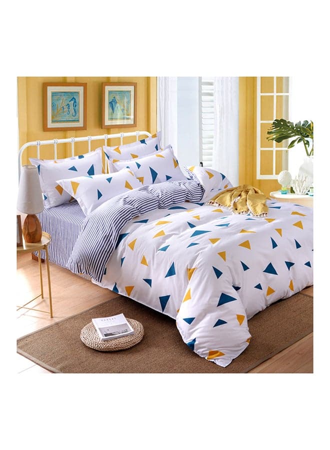 4-Piece Floral Design Bedding Set Cotton Multicolour