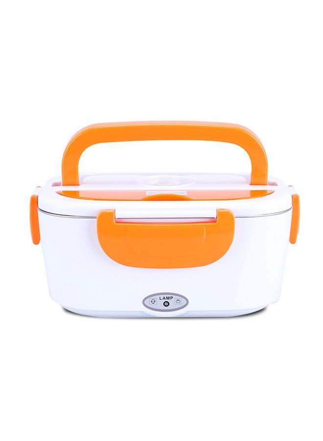 Multifunctional Portable Electric Heating Lunch Box Orange/White 9.37 x 6.69 x 4.25inch