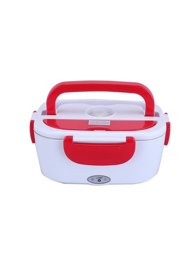 Multifunctional Portable Electric Heating Lunch Box Red/White 9.37 x 6.69 x 4.25inch