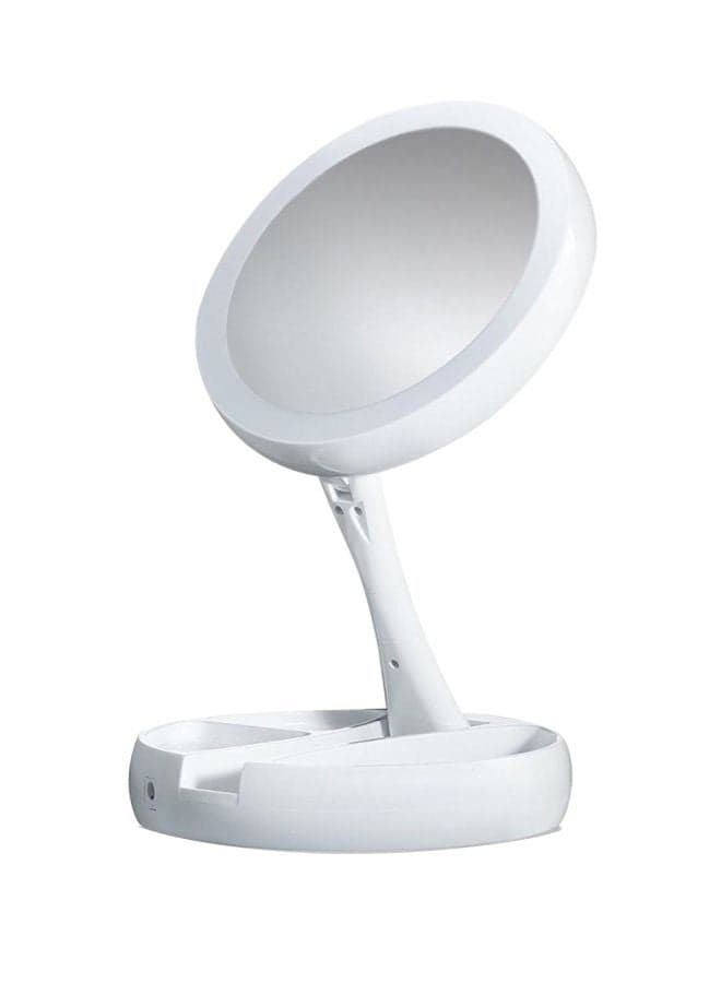 Foldable LED Light Mirror White