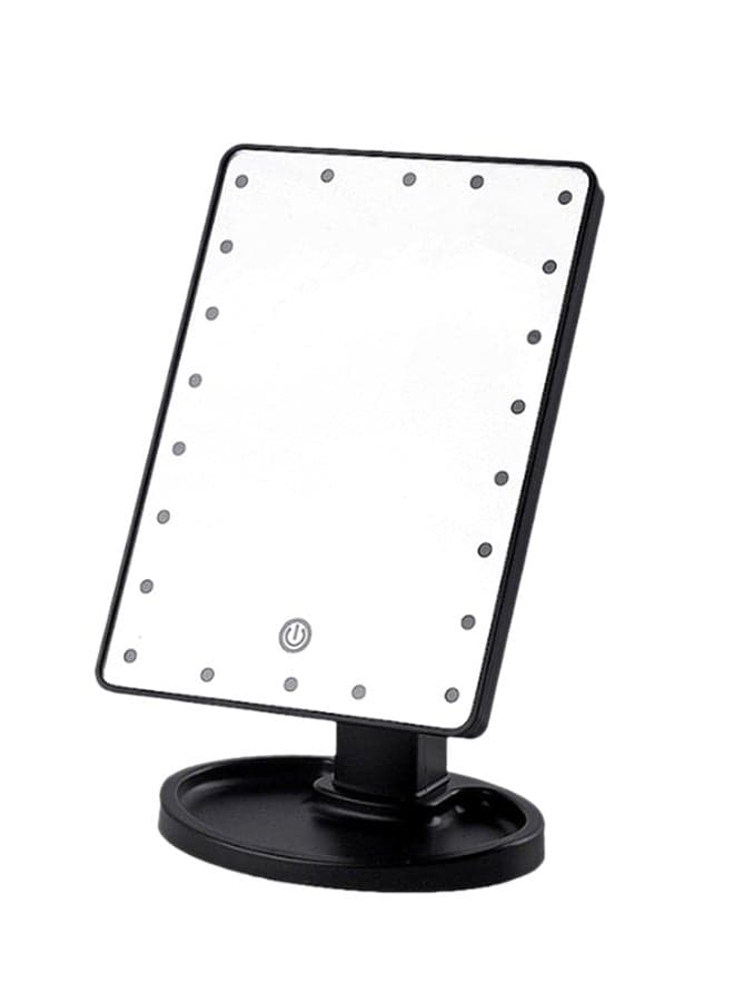 Makeup Mirror With LED Lights Black 27x17cm
