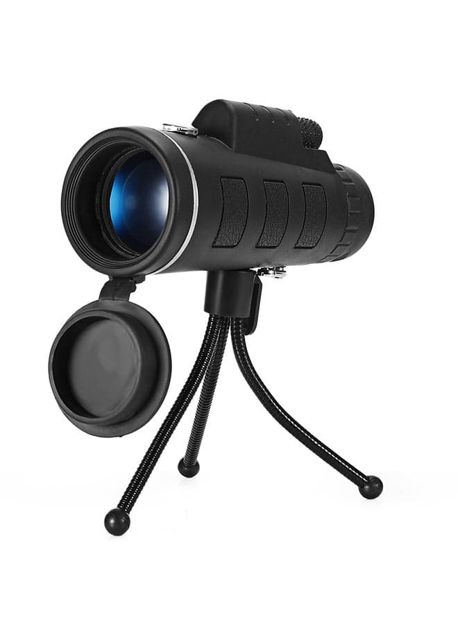 Monocular Telescope HD Night Vision Prism Scope With Phone Clip Tripod Black