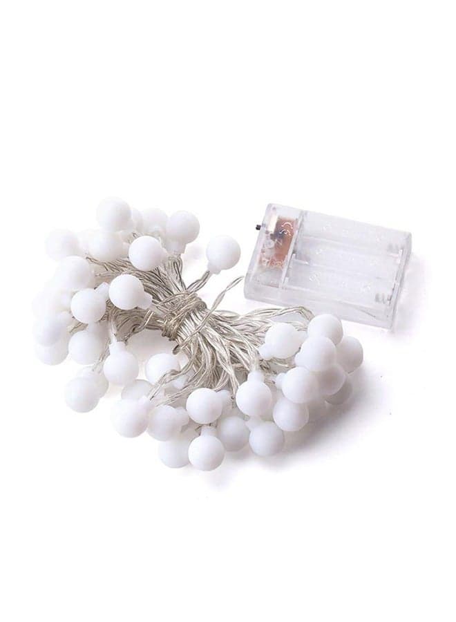 40 LED Ball String Battery Operated Light For Christmas White 7x16cm White 7x16cm