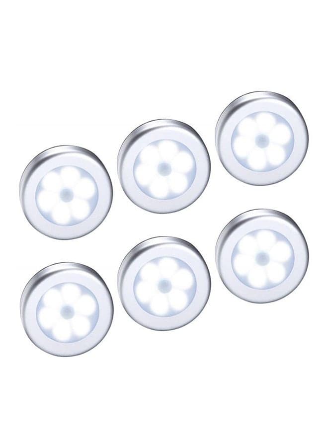 6 Pieces Motion Sensor Light White 8x37cm