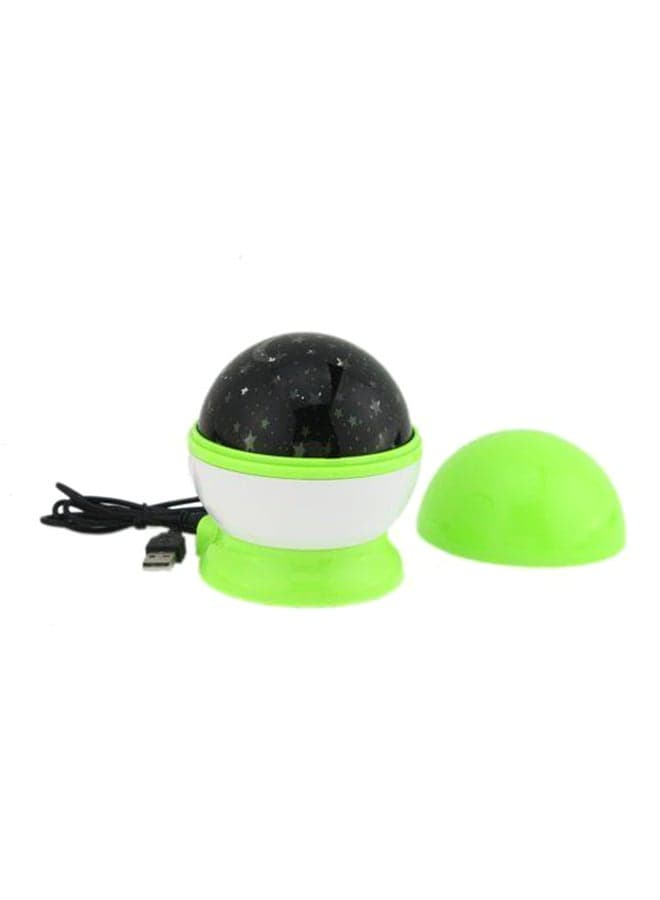 Rotating Star Moon Sky Night Projector Lamp With USB Black/Green/White 11 x 10cm