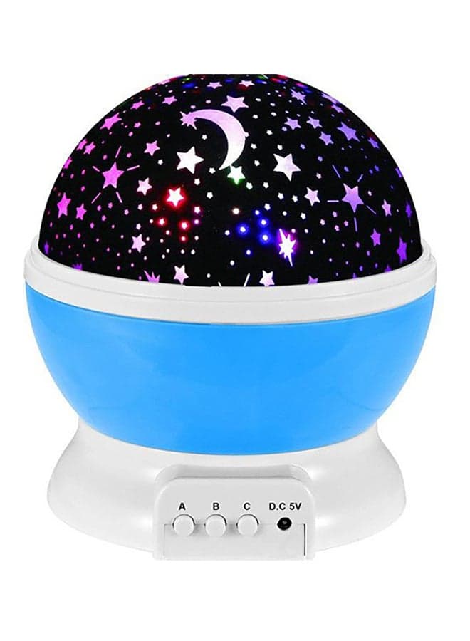 Star Moon Sky Rotation Night Projector Light Lamp White 13x13cm