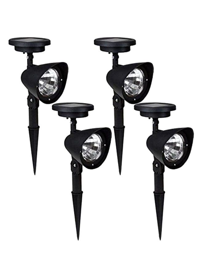 4-Piece Solar Powered Outdoor Light Set Black